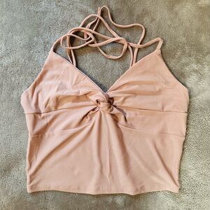 Sparkly Pink Back Tie Crop Top - L